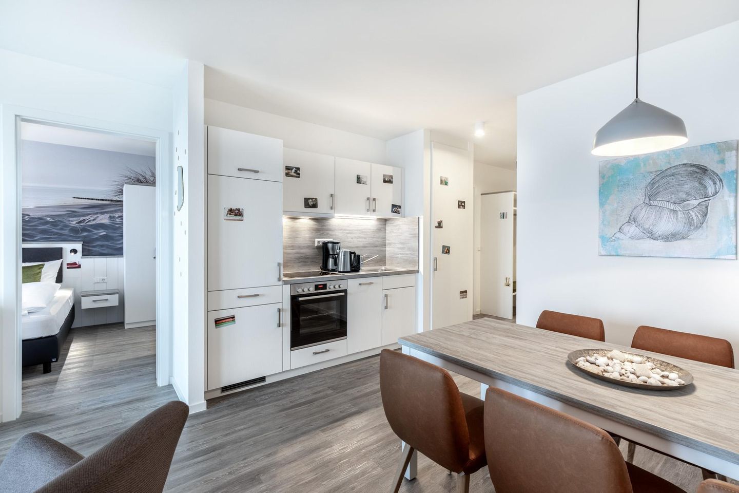 Apartmentanlage Meerblickvilla Apartmentanlage Meerblickvilla 3-38 Großenbrode - Küchenzeile mit Backofen und Geschirrspüler