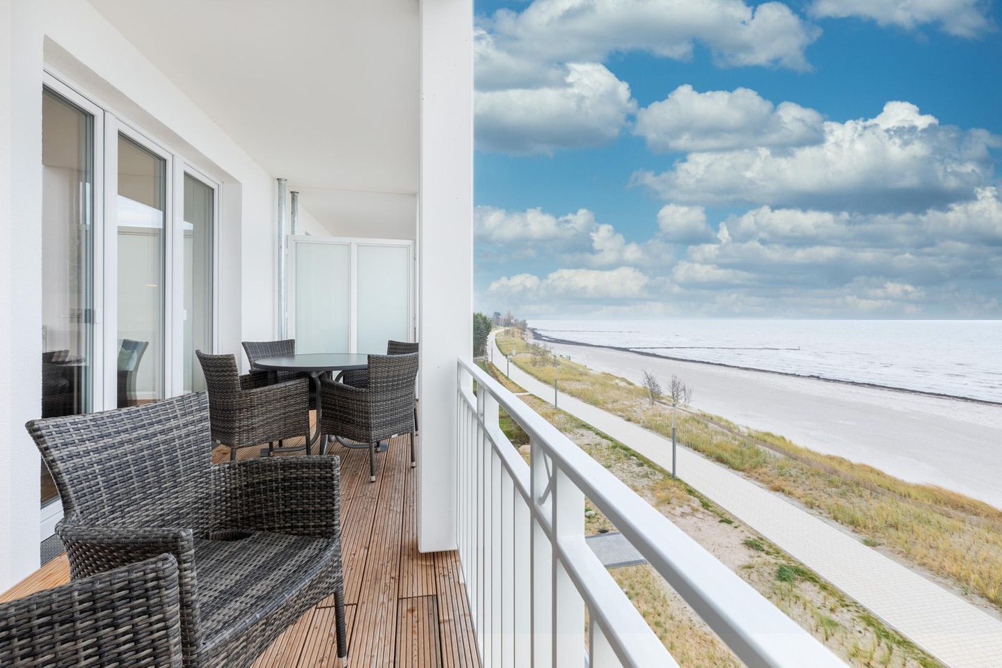 Apartmentanlage Meerblickvilla Apartmentanlage Meerblickvilla 3-38 Großenbrode - Balkon mit Zugang zum Wohn-/Essbereich