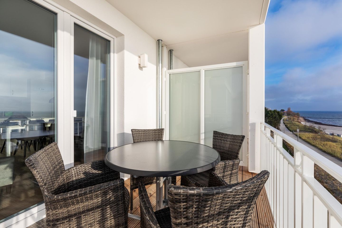 Apartmentanlage Meerblickvilla Apartmentanlage Meerblickvilla 3-40 Großenbrode - Balkon mit Zugang zum Wohn-/Essbereich