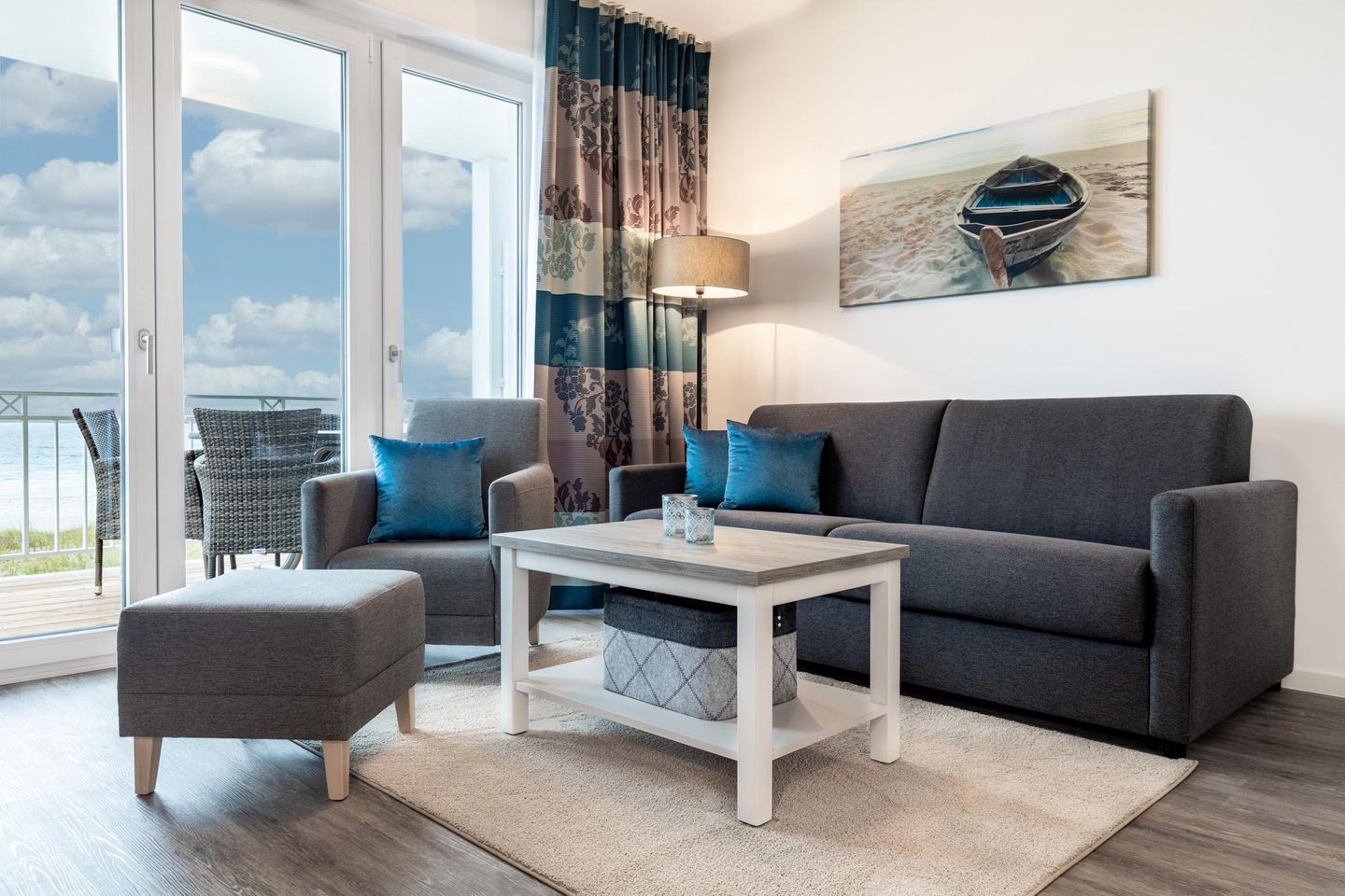 Apartmentanlage Meerblickvilla Apartmentanlage Meerblickvilla 1-13 Großenbrode - Wohn-/Essbereich mit Doppelschlafcouch