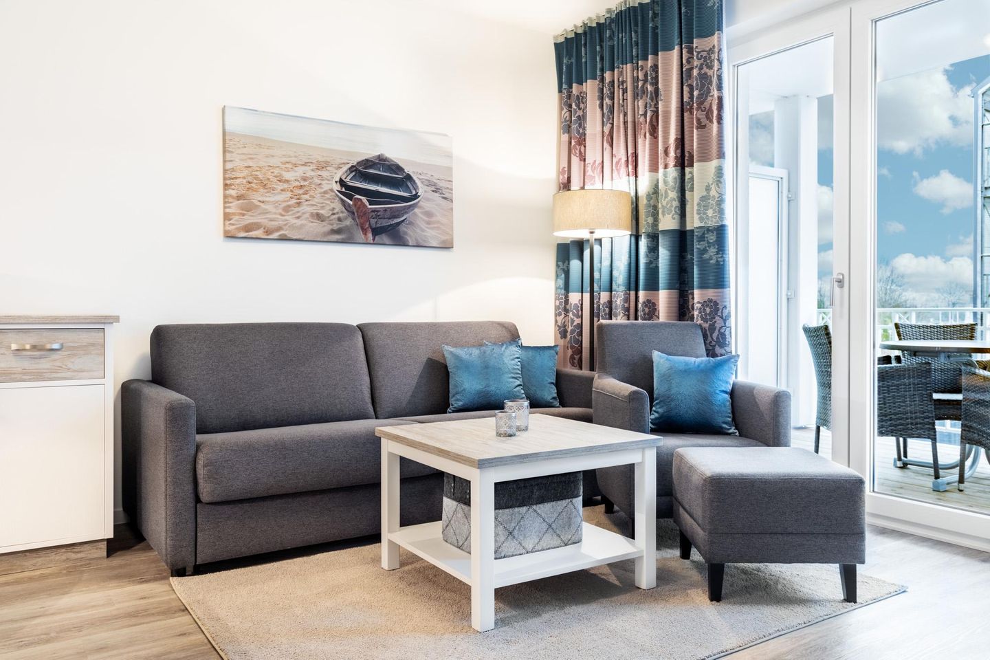 Apartmentanlage Meerblickvilla Apartmentanlage Meerblickvilla 1-16 Großenbrode - Wohn-/Essbereich mit Doppelschlafcouch