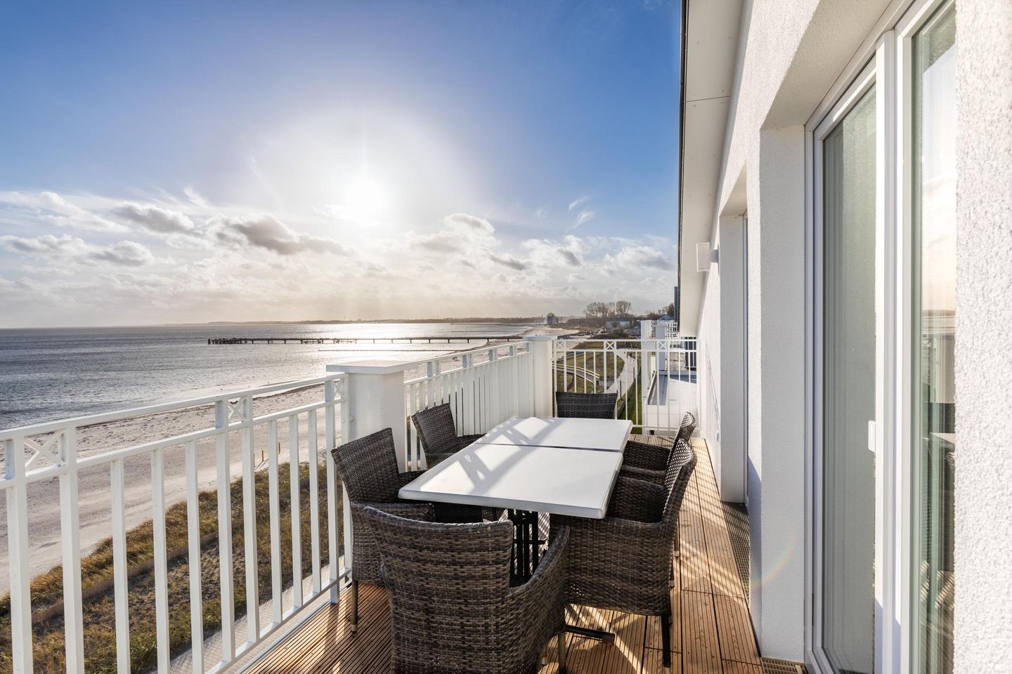 Apartmentanlage Meerblickvilla Apartmentanlage Meerblickvilla 4-48 Großenbrode - Balkon mit Zugang zum Wohn-/Essbereich