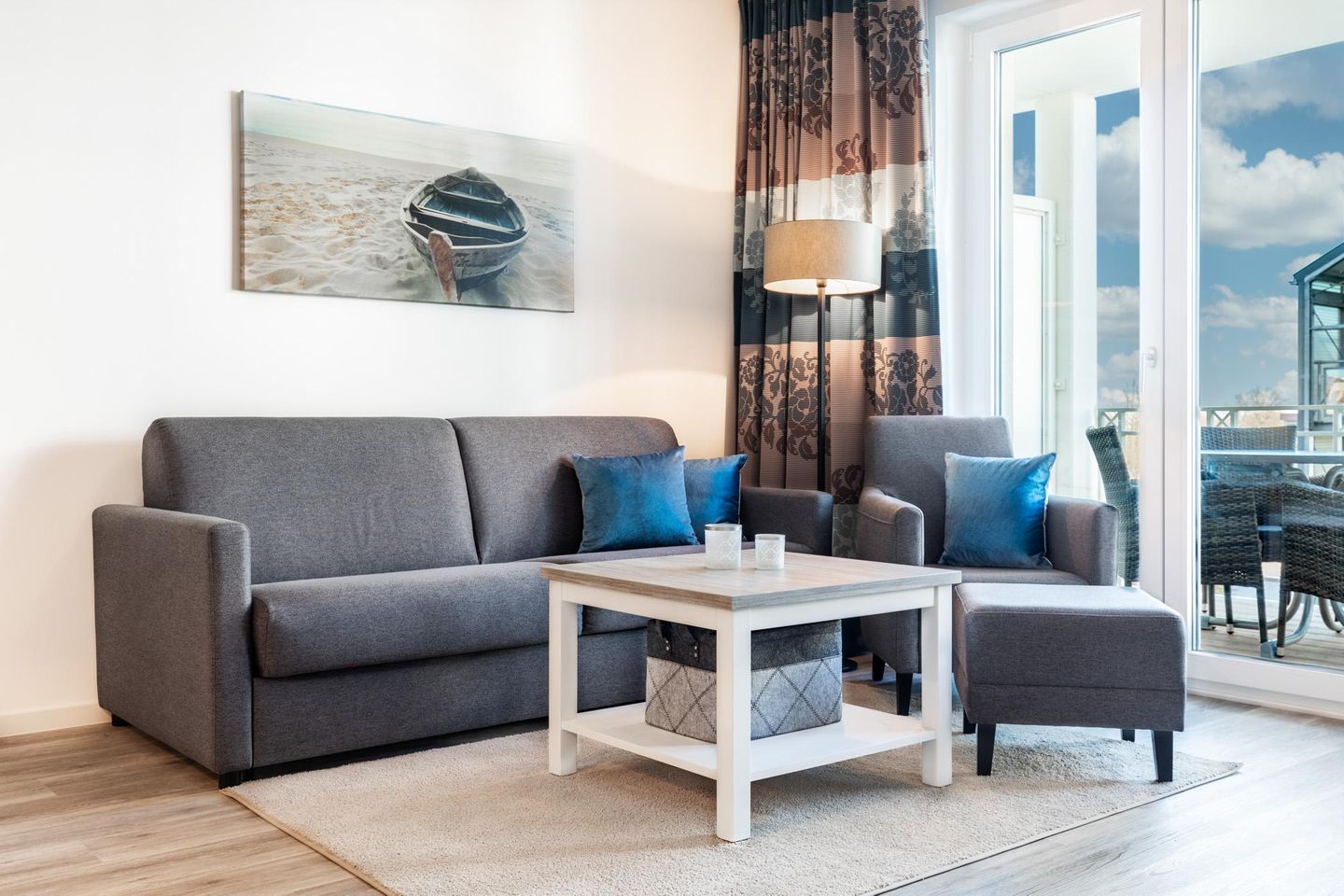 Apartmentanlage Meerblickvilla Apartmentanlage Meerblickvilla 2-30 Großenbrode - Wohn-/Essbereich mit Doppelschlafcouch