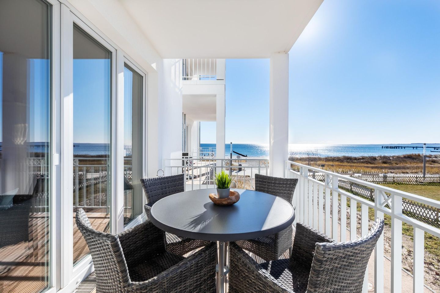 Apartmentanlage Meerblickvilla Apartmentanlage Meerblickvilla 1-07 Großenbrode - Balkon mit Zugang zum Wohnbereich