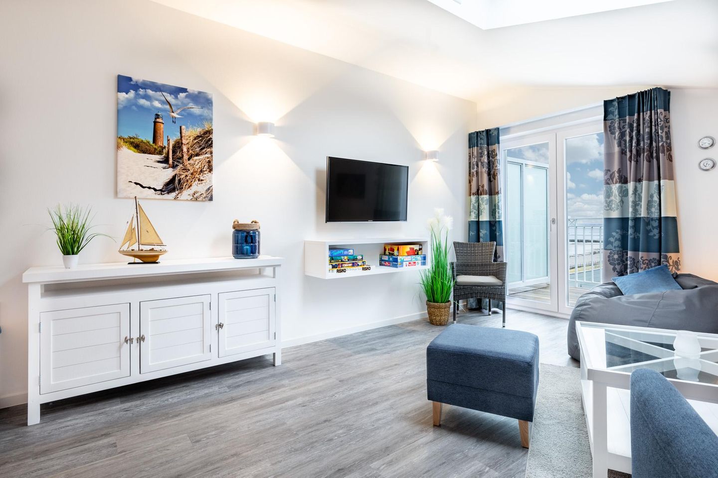 Apartmentanlage Meerblickvilla Apartmentanlage Meerblickvilla 3-34 Großenbrode - Galerie mit Flatscreen-TV