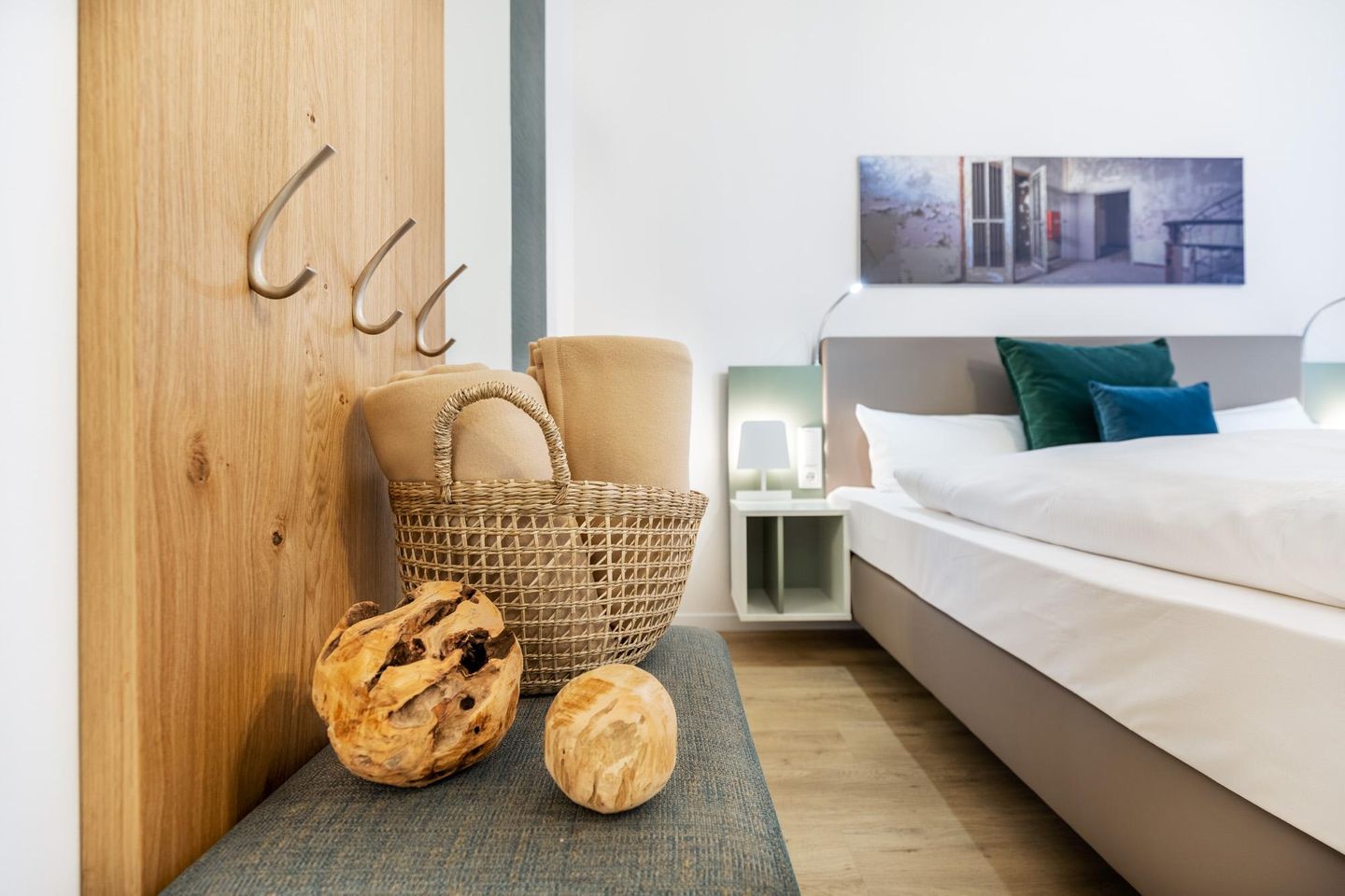 Ferienapartments am Krusespeicher Ferienapartments am Krusespeicher 2-17 Wismar - Wohn-/Schlafbereich mit Boxspringbett