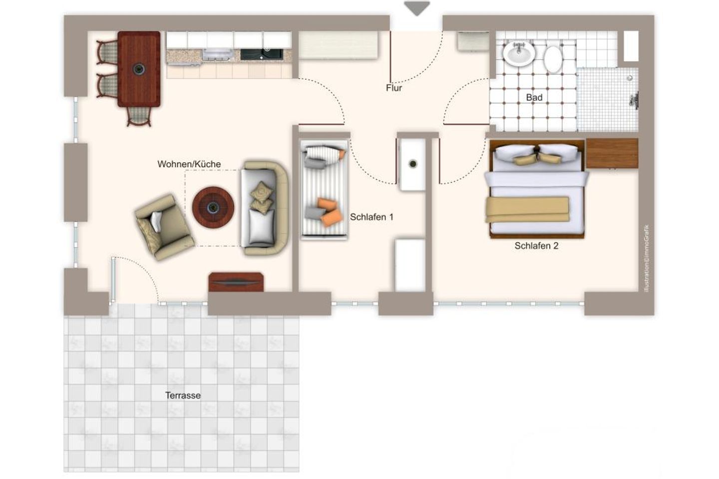 Ferienvillen Anna Düne Ferienvillen Anna Düne 2-02 Wangerooge - Grundriss