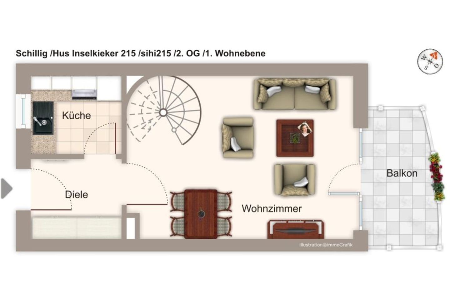 Hus Inselkieker Hus Inselkieker 215  Schillig - Grundriss (Angaben ohne Gewähr)