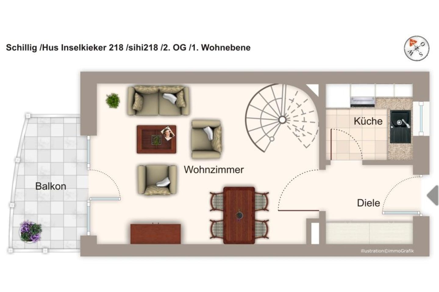 Hus Inselkieker Hus Inselkieker 218  Schillig - Grundriss