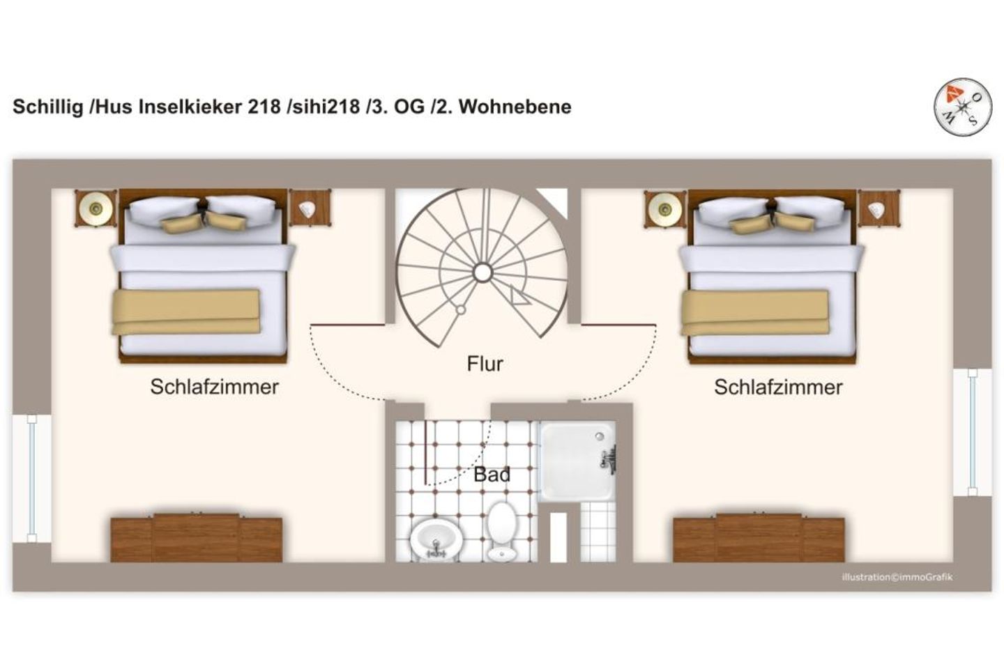 Hus Inselkieker Hus Inselkieker 218  Schillig - Grundriss