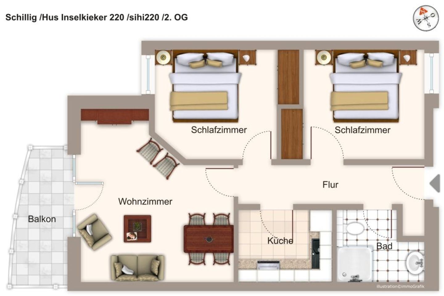 Hus Inselkieker Hus Inselkieker 220 Schillig - Grundriss (Angaben ohne Gewähr)