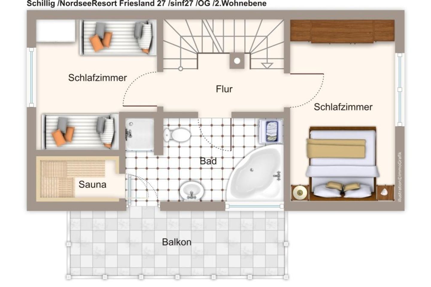 NordseeResort Friesland Ferienhäuser NordseeResort Friesland 27 Schillig - Grundriss