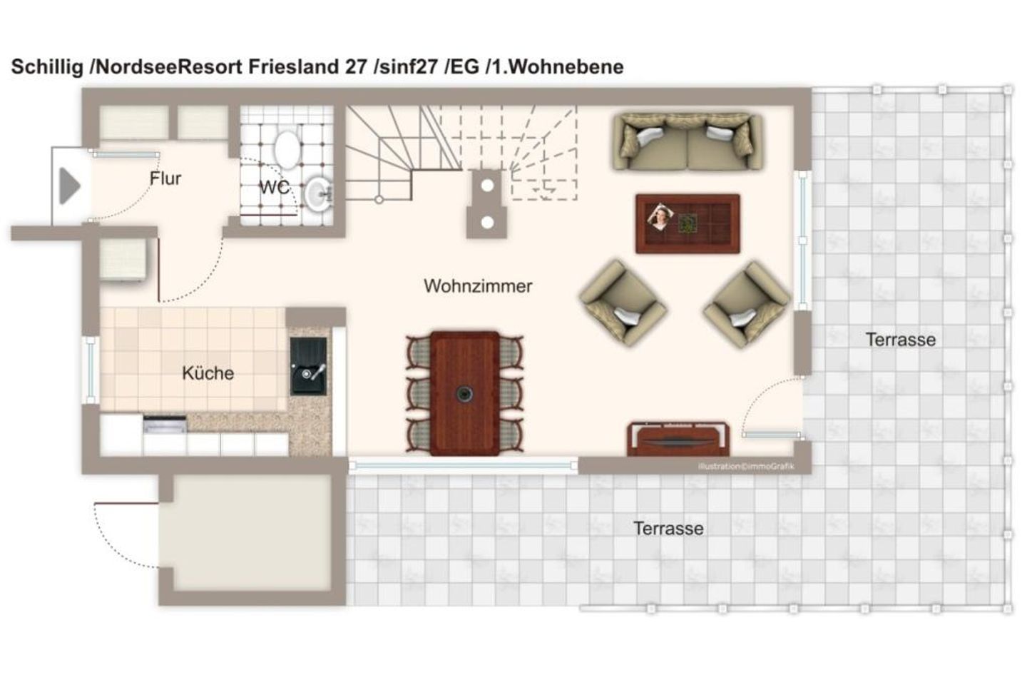 NordseeResort Friesland Ferienhäuser NordseeResort Friesland 27 Schillig - Grundriss