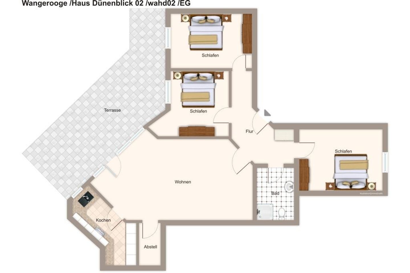 Haus Dünenblick Haus Dünenblick 02 Wangerooge - Grundriss