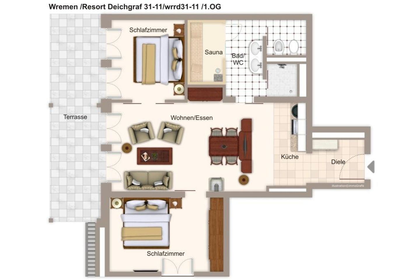 Resort Deichgraf Resort Deichgraf 31-11 Wremen - Grundriss (Angaben ohne Gewähr)
