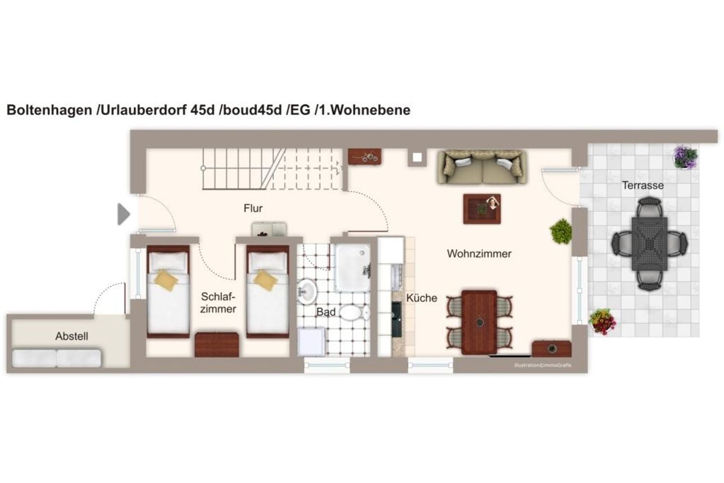 Urlauberdorf Urlauberdorf 45d Boltenhagen - Grundriss (Angaben ohne Gewähr)