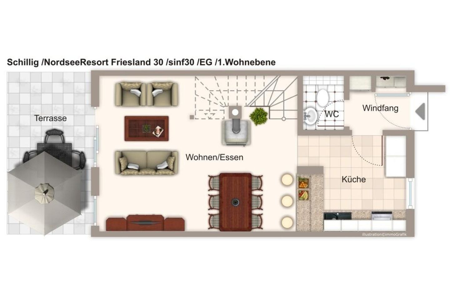 NordseeResort Friesland Ferienhäuser NordseeResort Friesland 30 Schillig - Grundriss