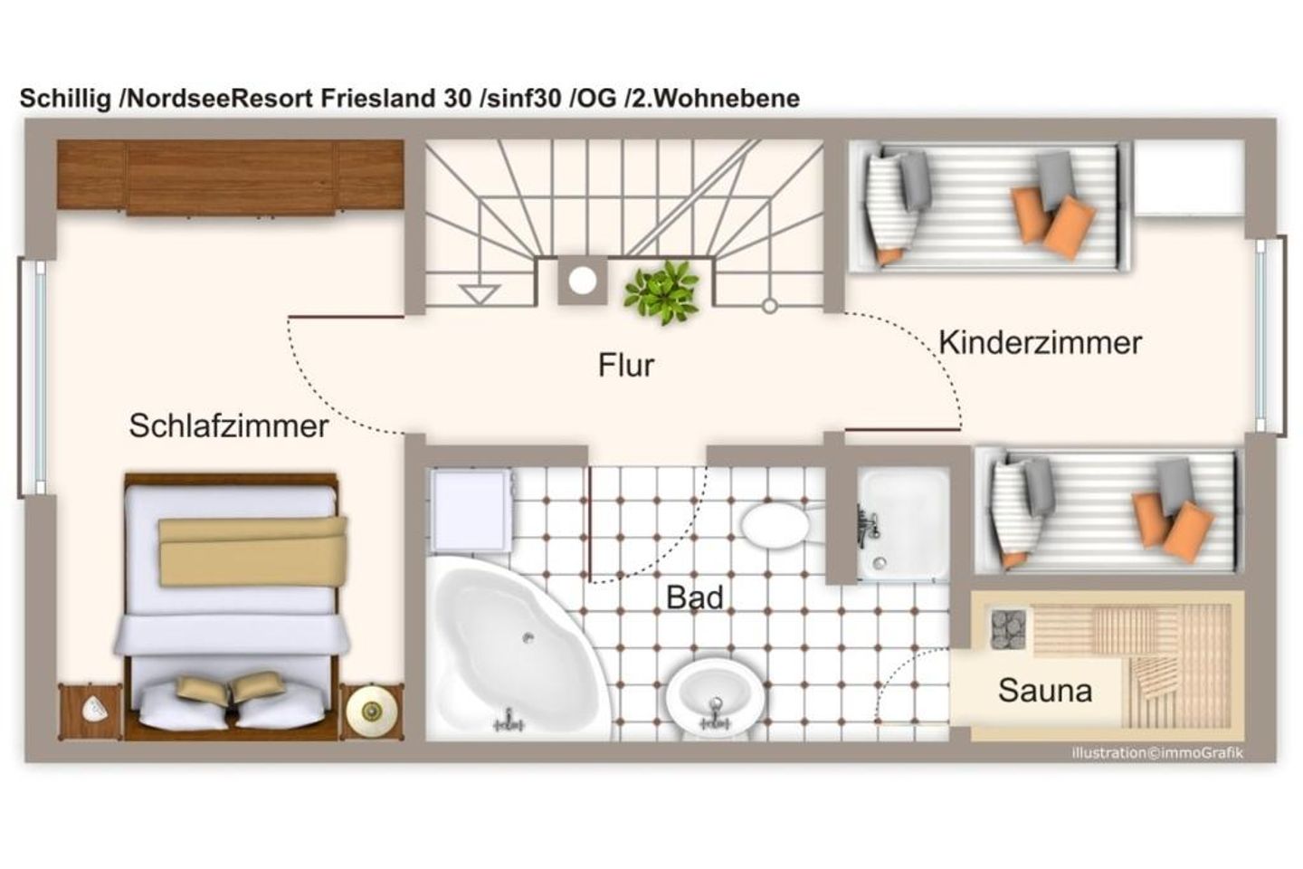 NordseeResort Friesland Ferienhäuser NordseeResort Friesland 30 Schillig - Grundriss