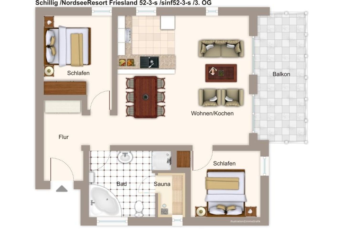 NordseeResort Friesland NordseeResort Friesland 52-3-S Schillig - Grundriss