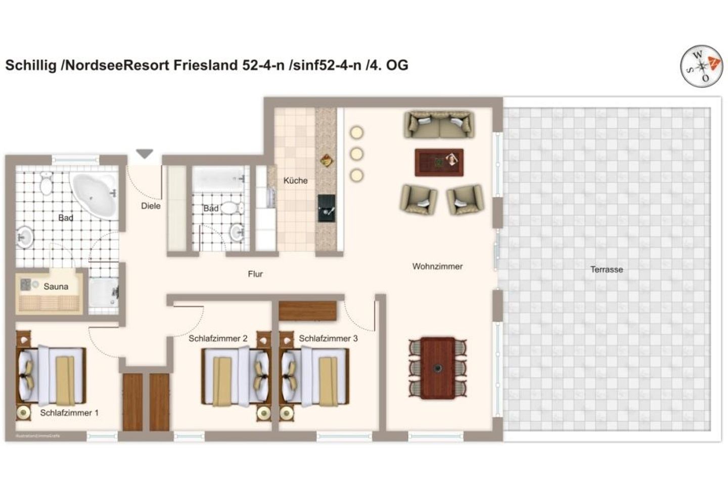 NordseeResort Friesland NordseeResort Friesland 52-4-N Schillig - Grundriss