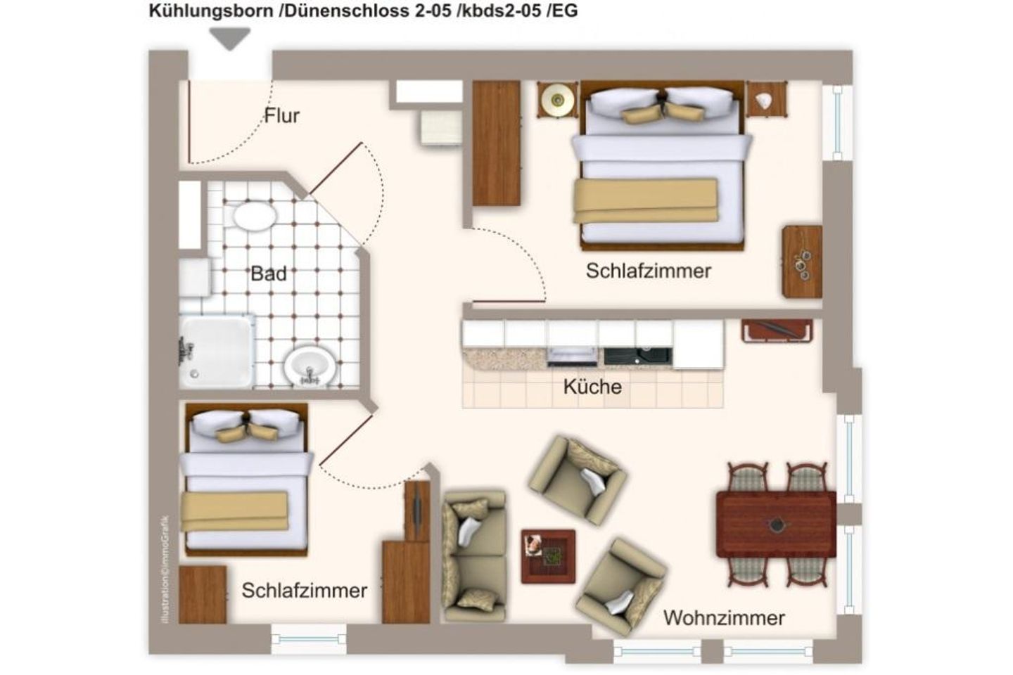 Dünenschloss Dünenschloss 2-05 Kühlungsborn - Grundriss
