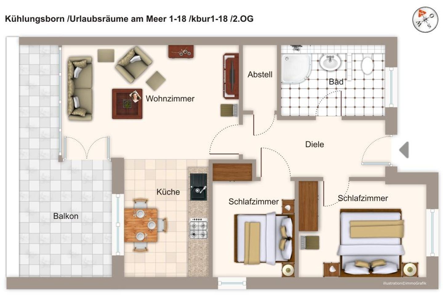 Urlaubsräume am Meer Urlaubsräume am Meer 1-18 Kühlungsborn - Grundriss