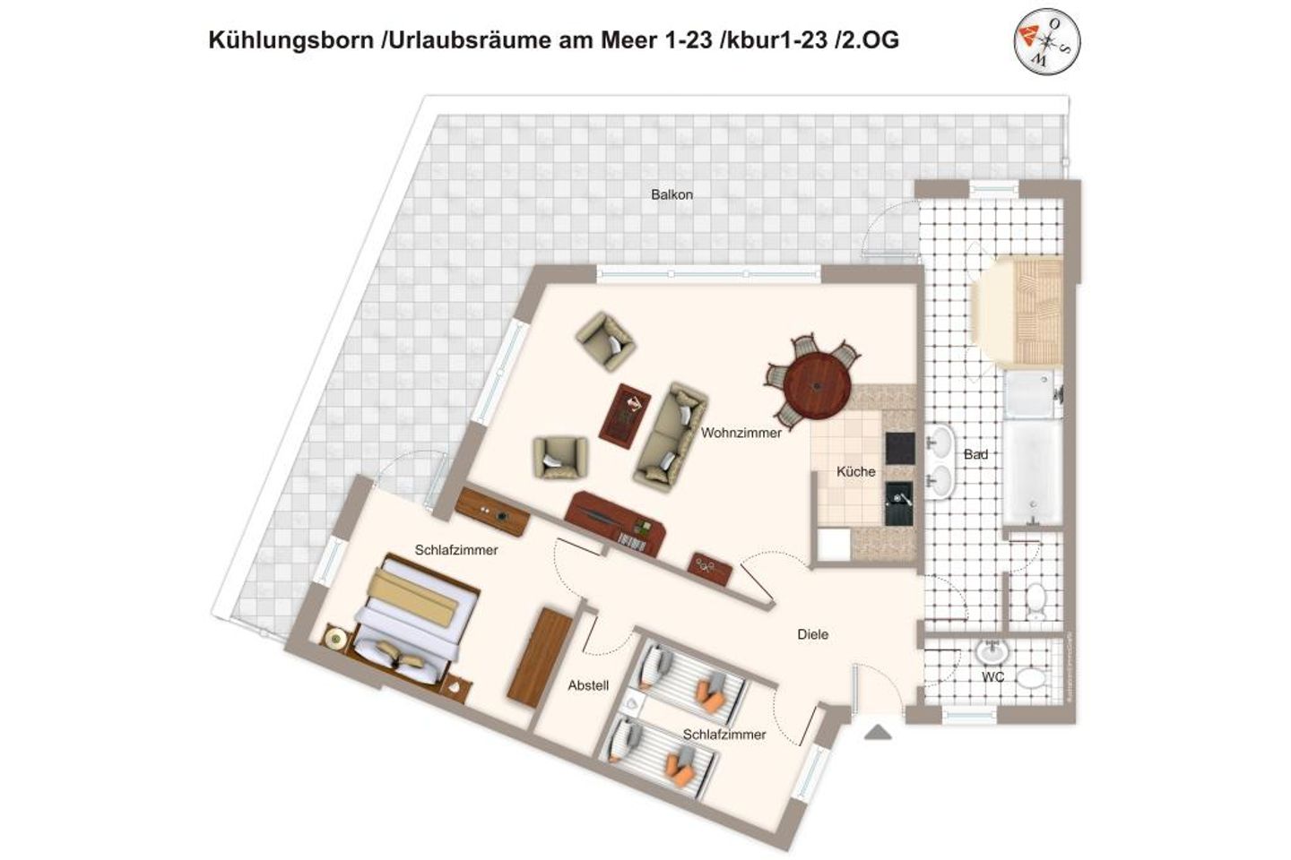 Urlaubsräume am Meer Urlaubsräume am Meer 1-23 Kühlungsborn - Grundriss