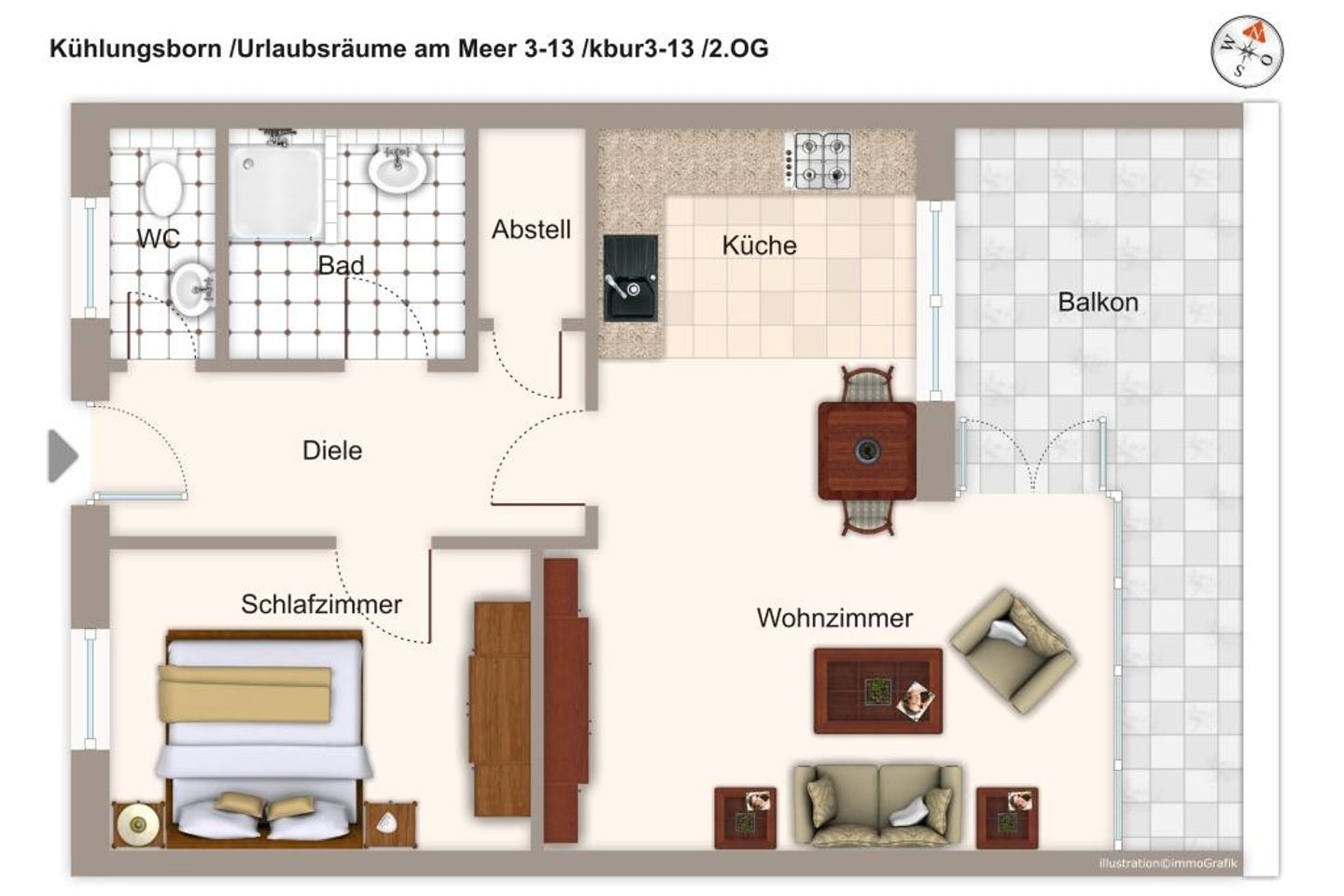 Urlaubsräume am Meer Urlaubsräume am Meer 3-13 Kühlungsborn - Grundriss