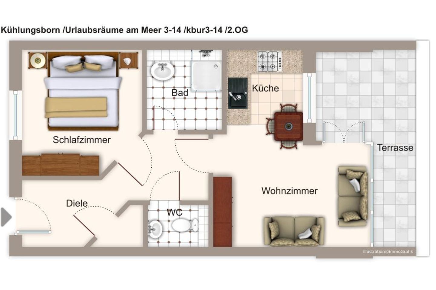Urlaubsräume am Meer Urlaubsräume am Meer 3-14 Kühlungsborn - Grundriss