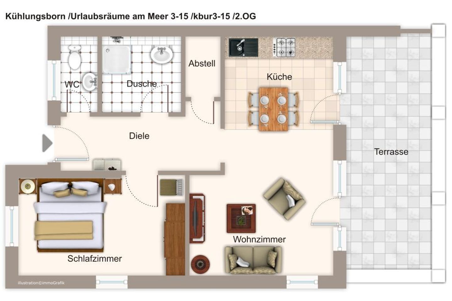Urlaubsräume am Meer Urlaubsräume am Meer 3-15 Kühlungsborn - Grundriss
