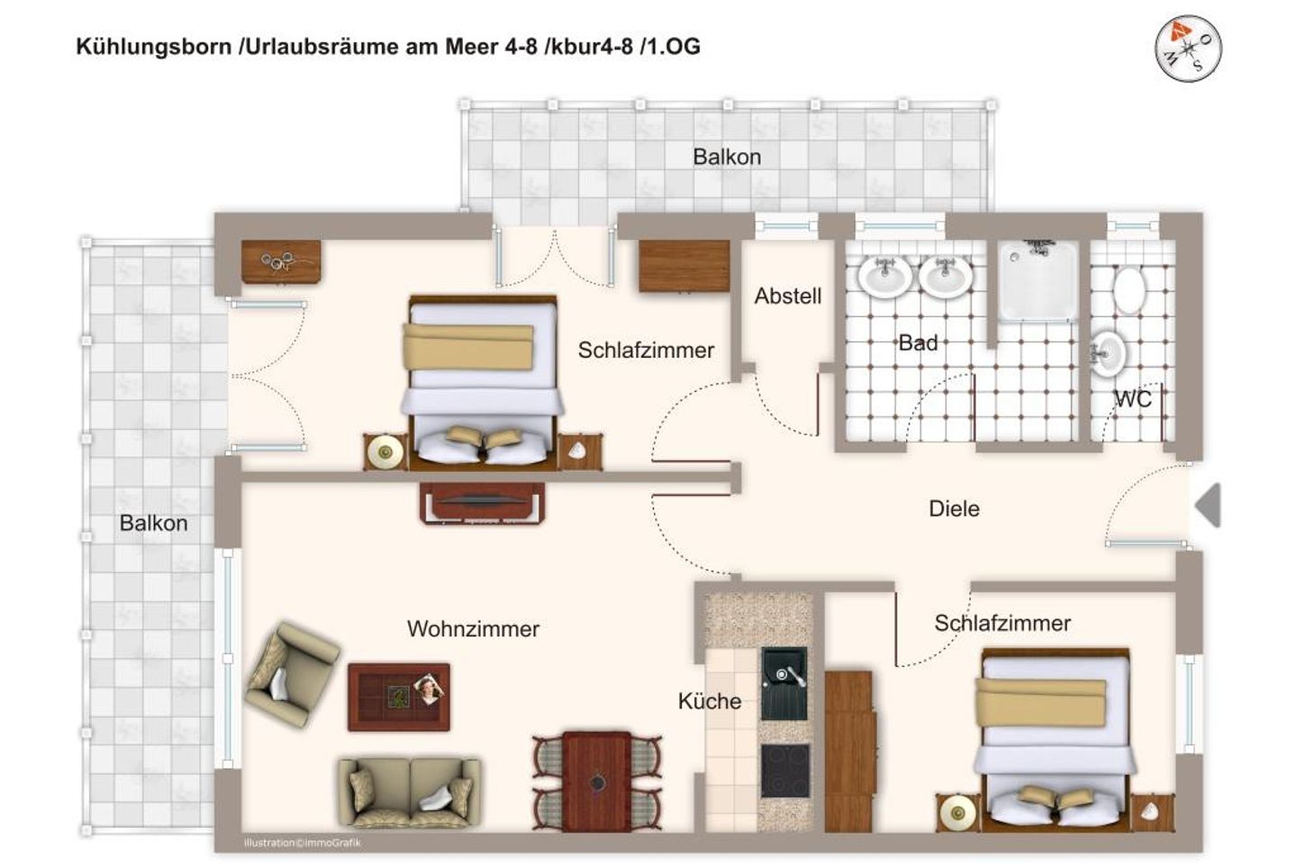 Urlaubsräume am Meer Urlaubsräume am Meer 4-8 Kühlungsborn - Grundriss