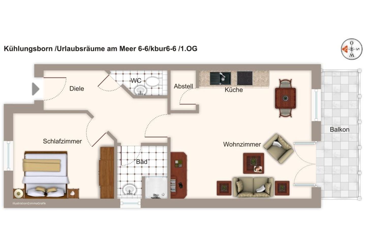 Urlaubsräume am Meer Urlaubsräume am Meer 6-6 Kühlungsborn - Grundriss