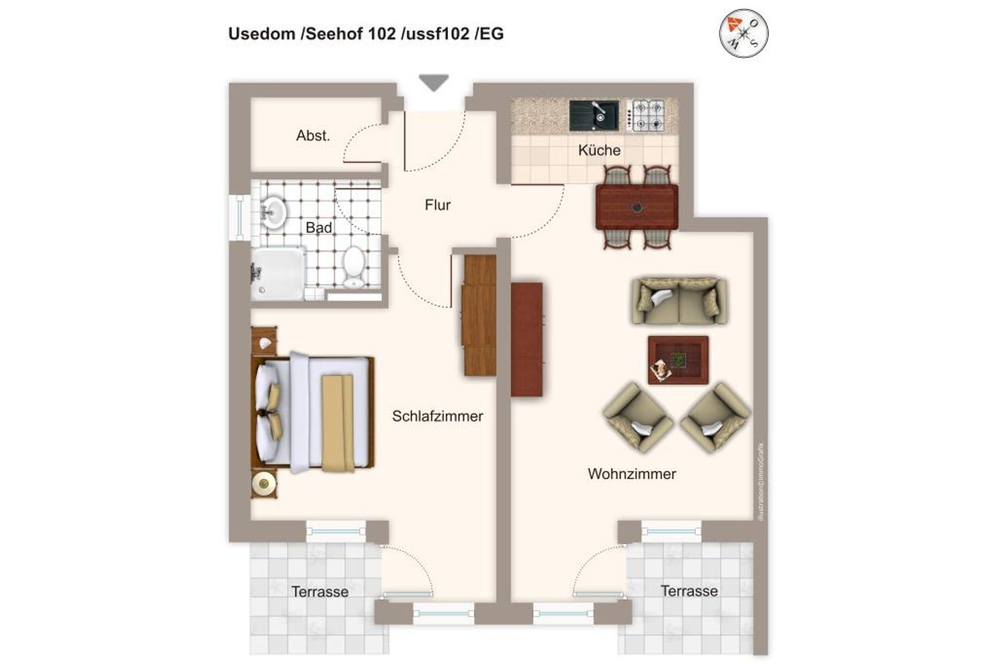 Seehof Seehof 102 Usedom - Grundriss (Angaben ohne Gewähr)