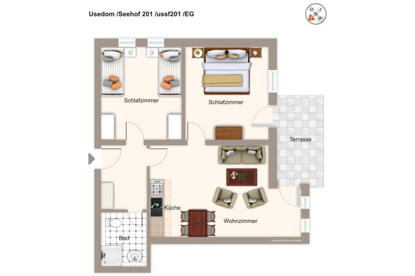 Seehof Seehof 201 Usedom - Grundriss (Angaben ohne Gewähr)