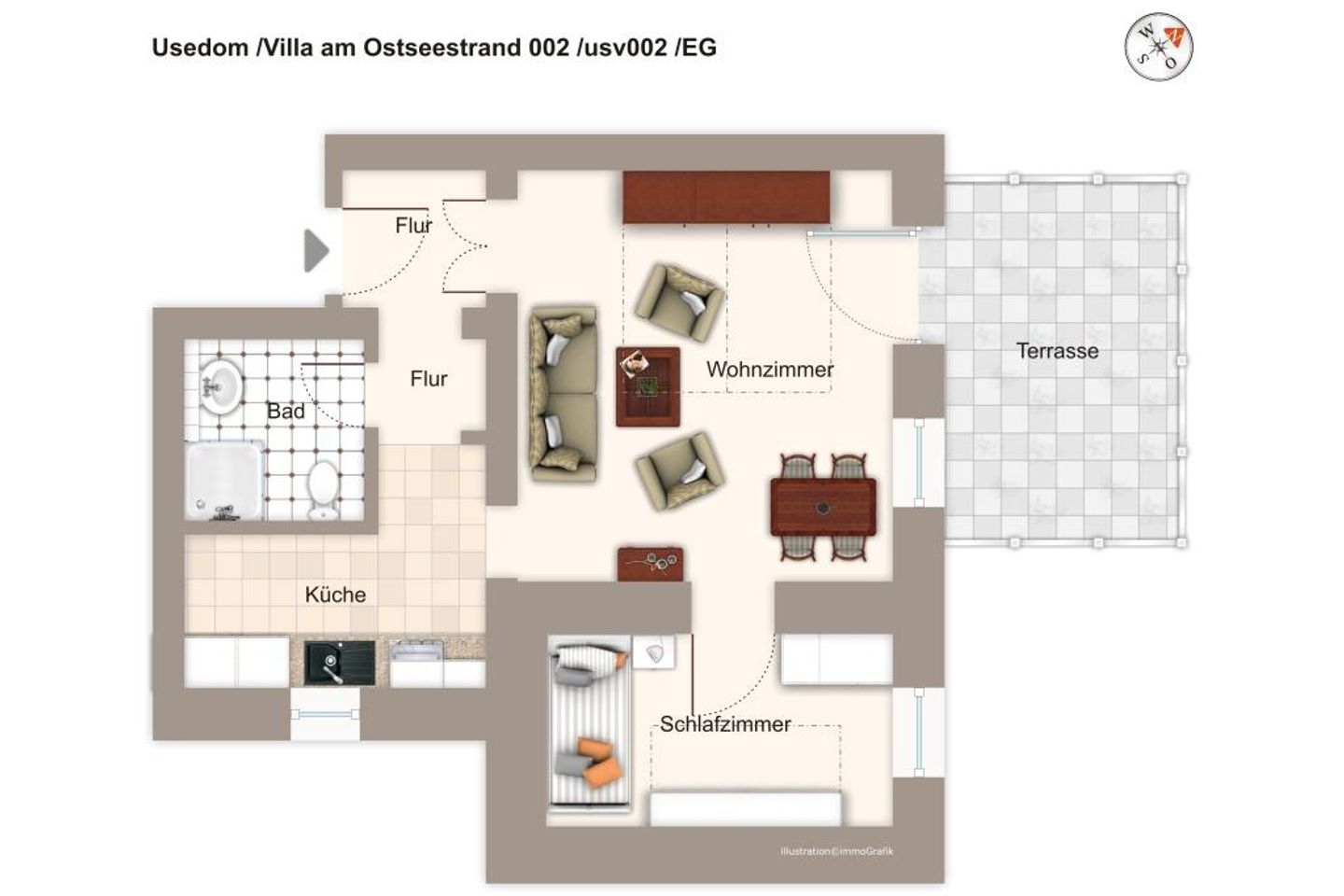 Villa am Ostseestrand Villa am Ostseestrand 002 Usedom - Grundriss