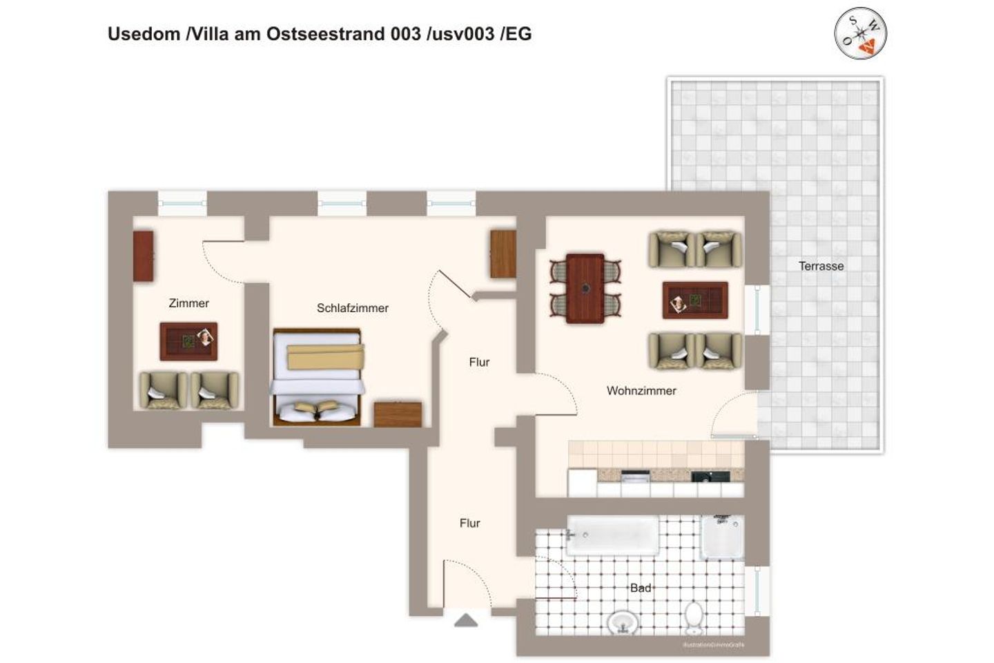 Villa am Ostseestrand Villa am Ostseestrand 003 Usedom - Grundriss