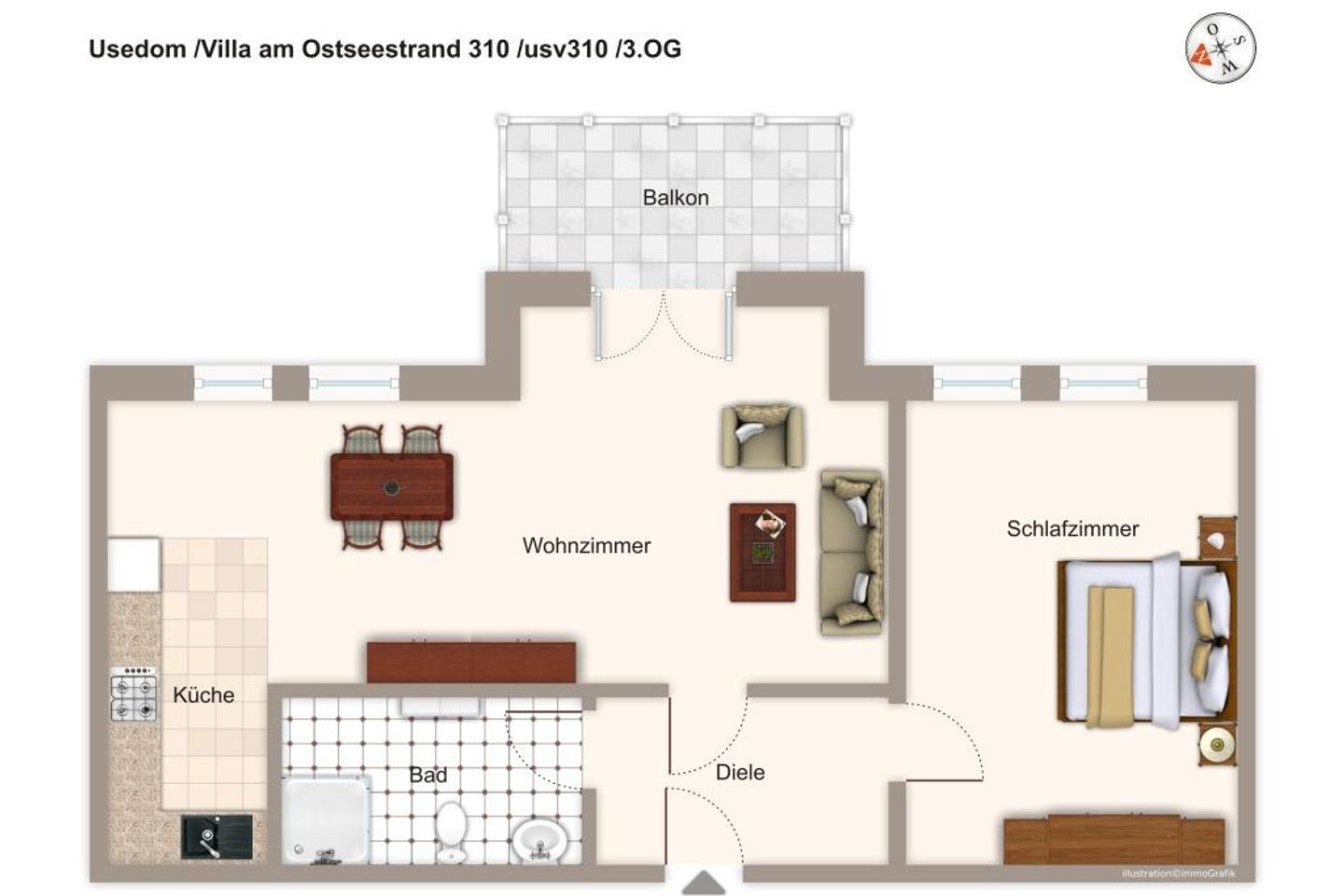 Villa am Ostseestrand Villa am Ostseestrand 310 Usedom - Grundriss