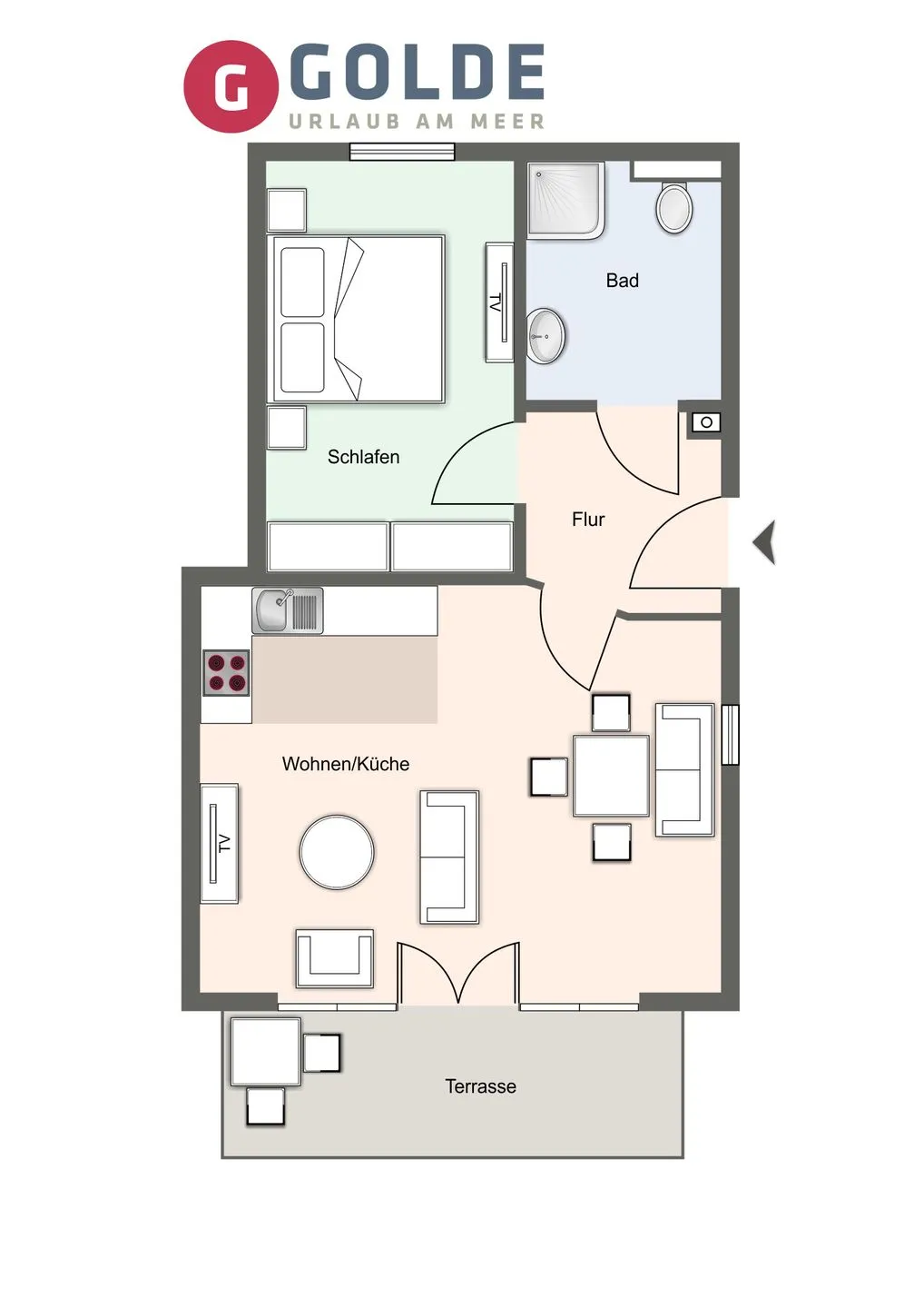 Appartement Kattrepel Appartement Kattstern SPO Dorf - Grundriss