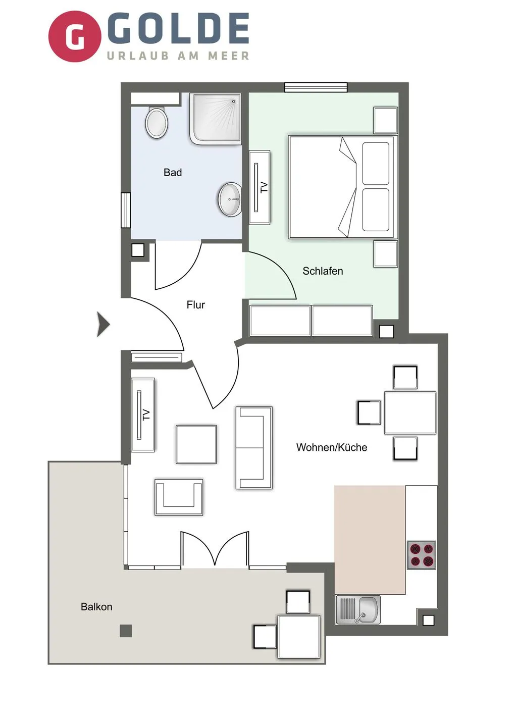 Appartement Kattrepel Appartement Kattperle SPO Dorf - Grundriss