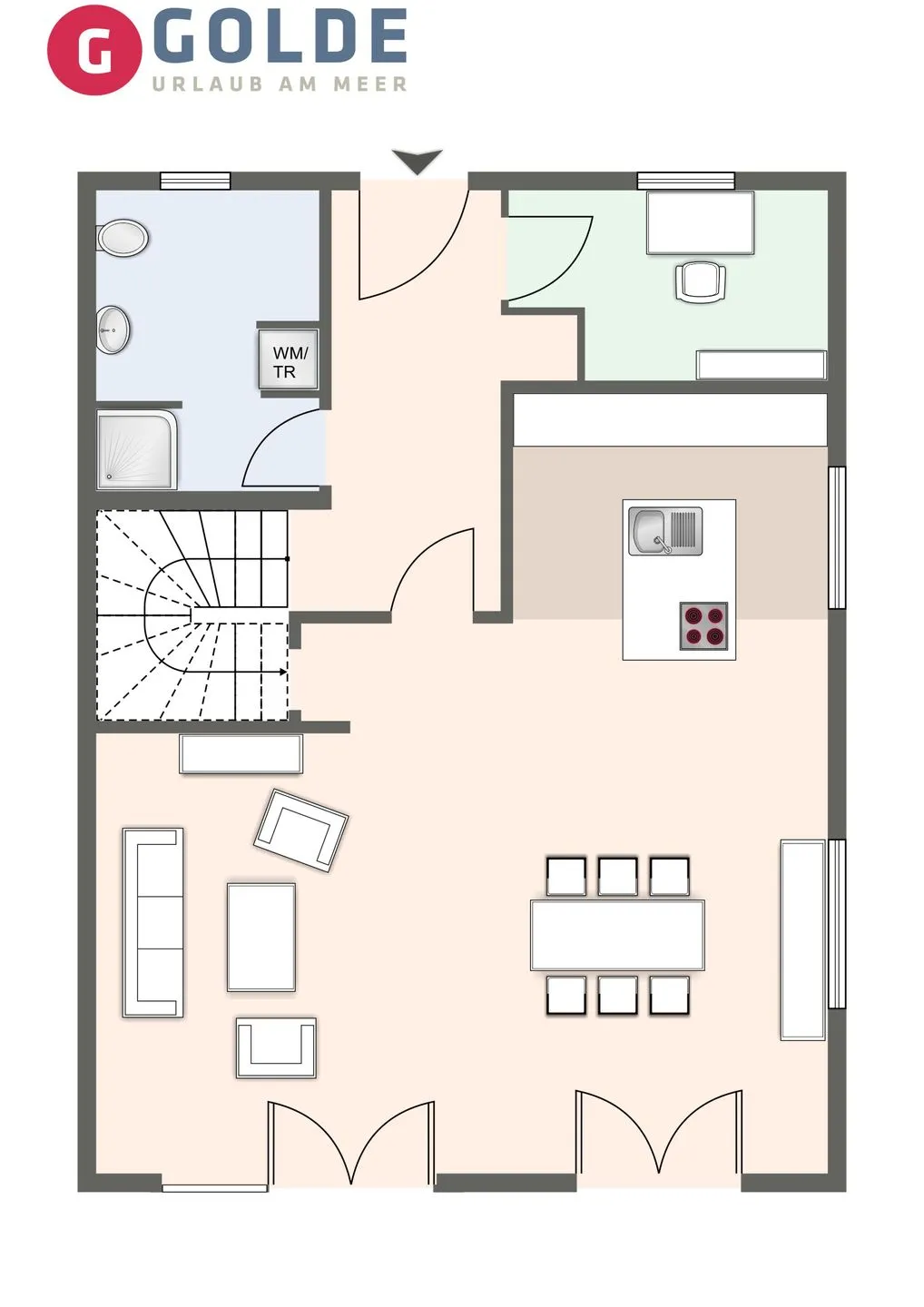 Ferienhaus Huus Wittdün Ferienhaus Huus Wittdün SPO Dorf - Grundriss