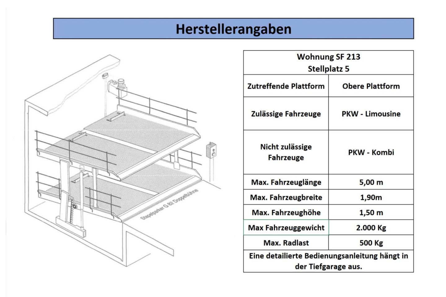 Seehof Seehof 213 Usedom - Tiefgaragenplatz