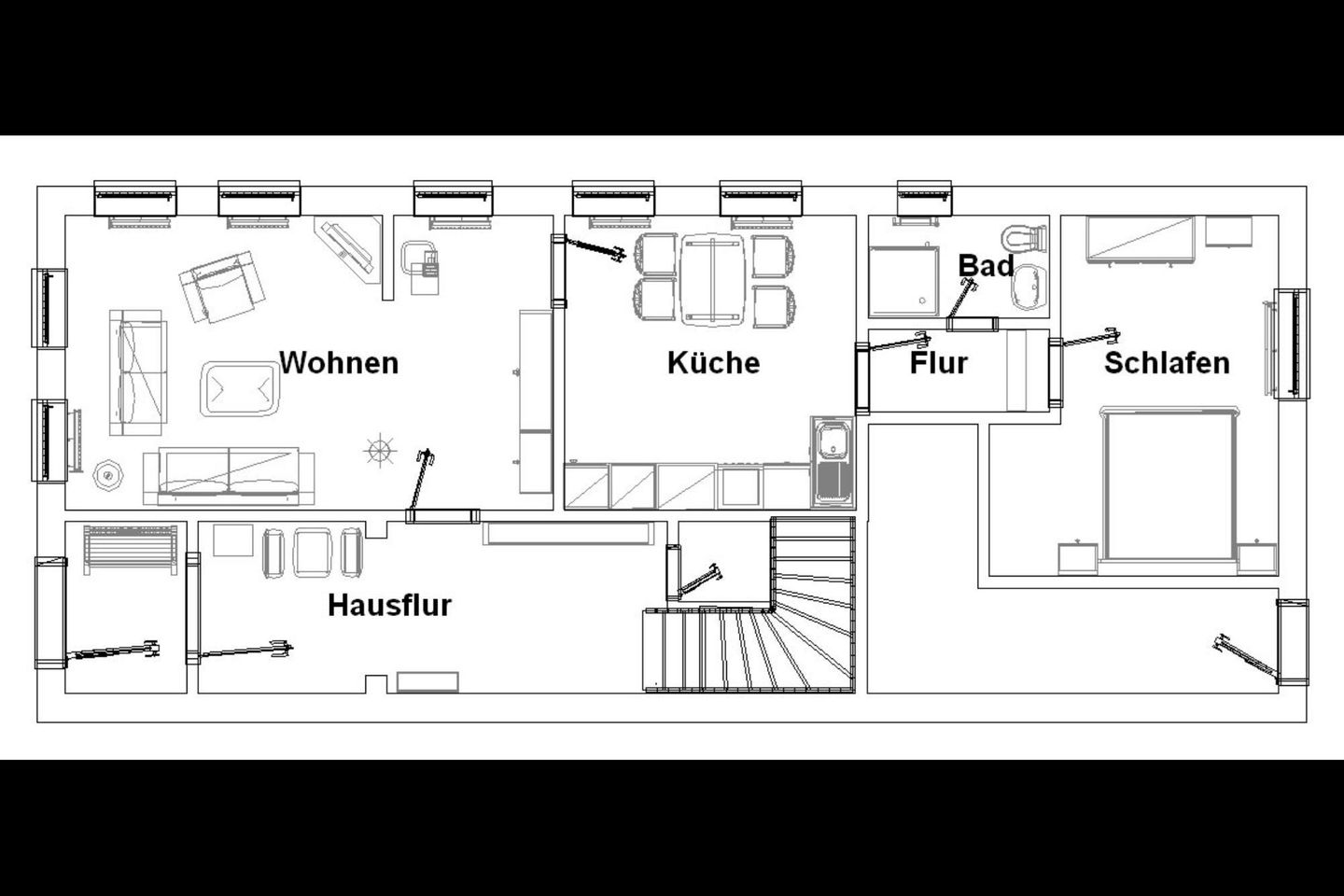  Ferienwohnung Am Hafen West "Tjalk" Carolinensiel - Grundriss