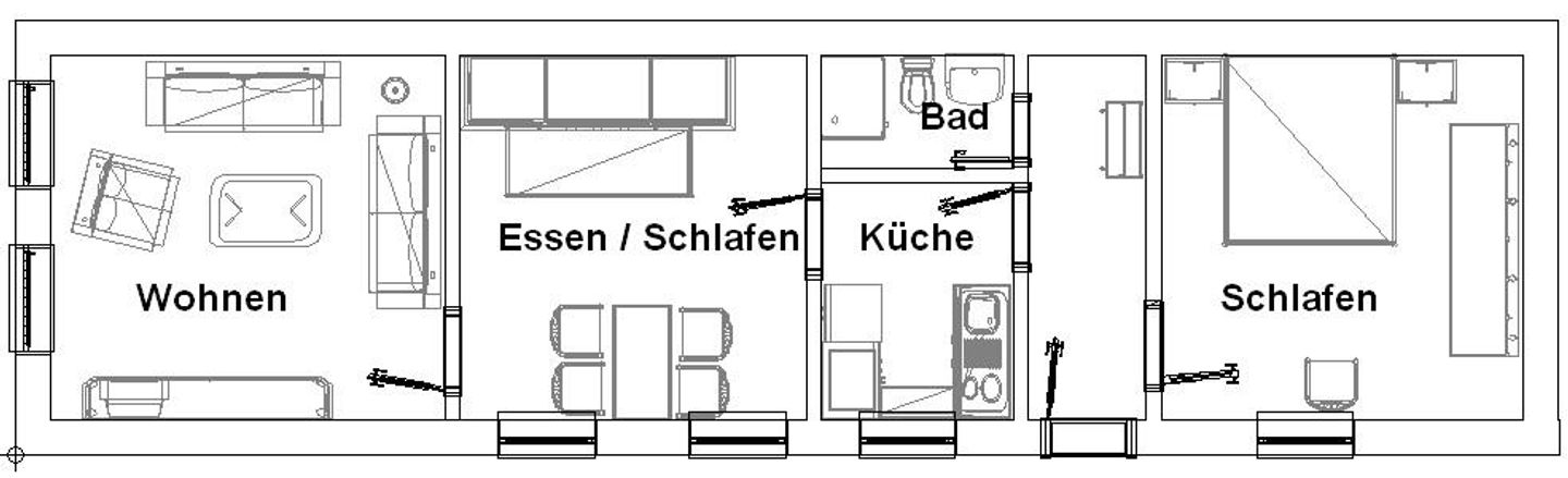  Ferienwohnung Am Hafen West "Kutter" Carolinensiel - Grundriss