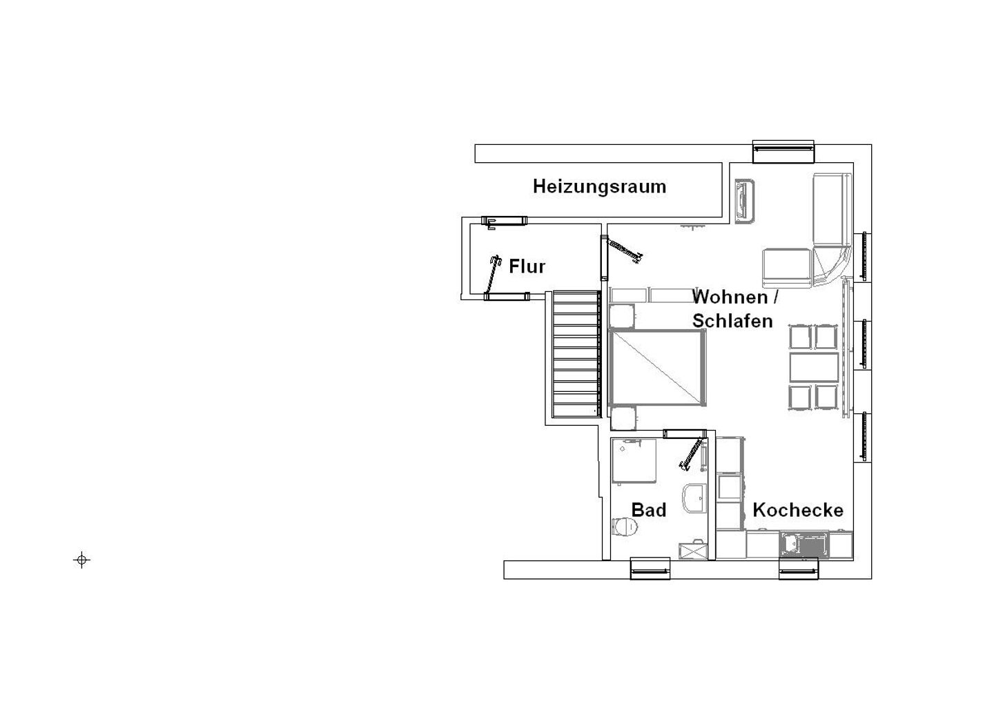  Ferienwohnung Am Hafen West "Jolle" Carolinensiel - Grundriss