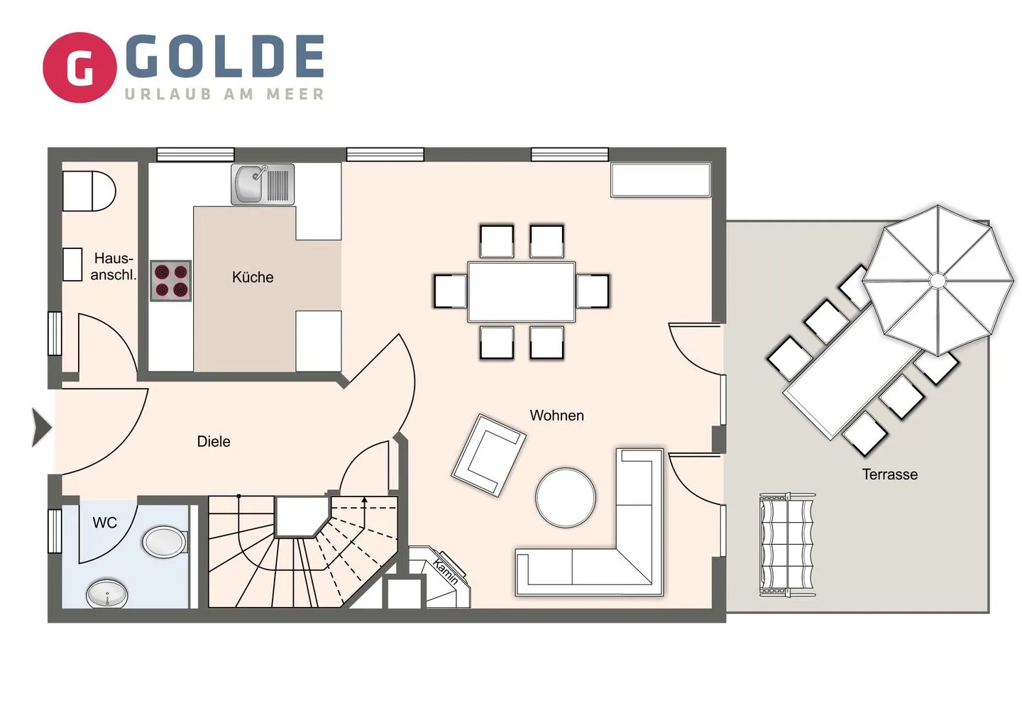 Reetdachhaus Meerzeit Reetdachhaus Meerzeit SPO Boehl - Grundriss