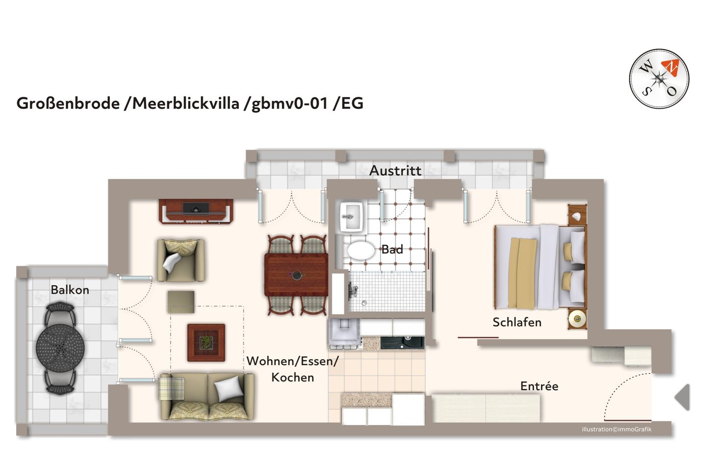 Apartmentanlage Meerblickvilla Apartmentanlage Meerblickvilla 0-01 Großenbrode - Skizzierte Darstellung - Angaben zur Einrichtung können abweichen - gbmv0-01 - Großenbrode