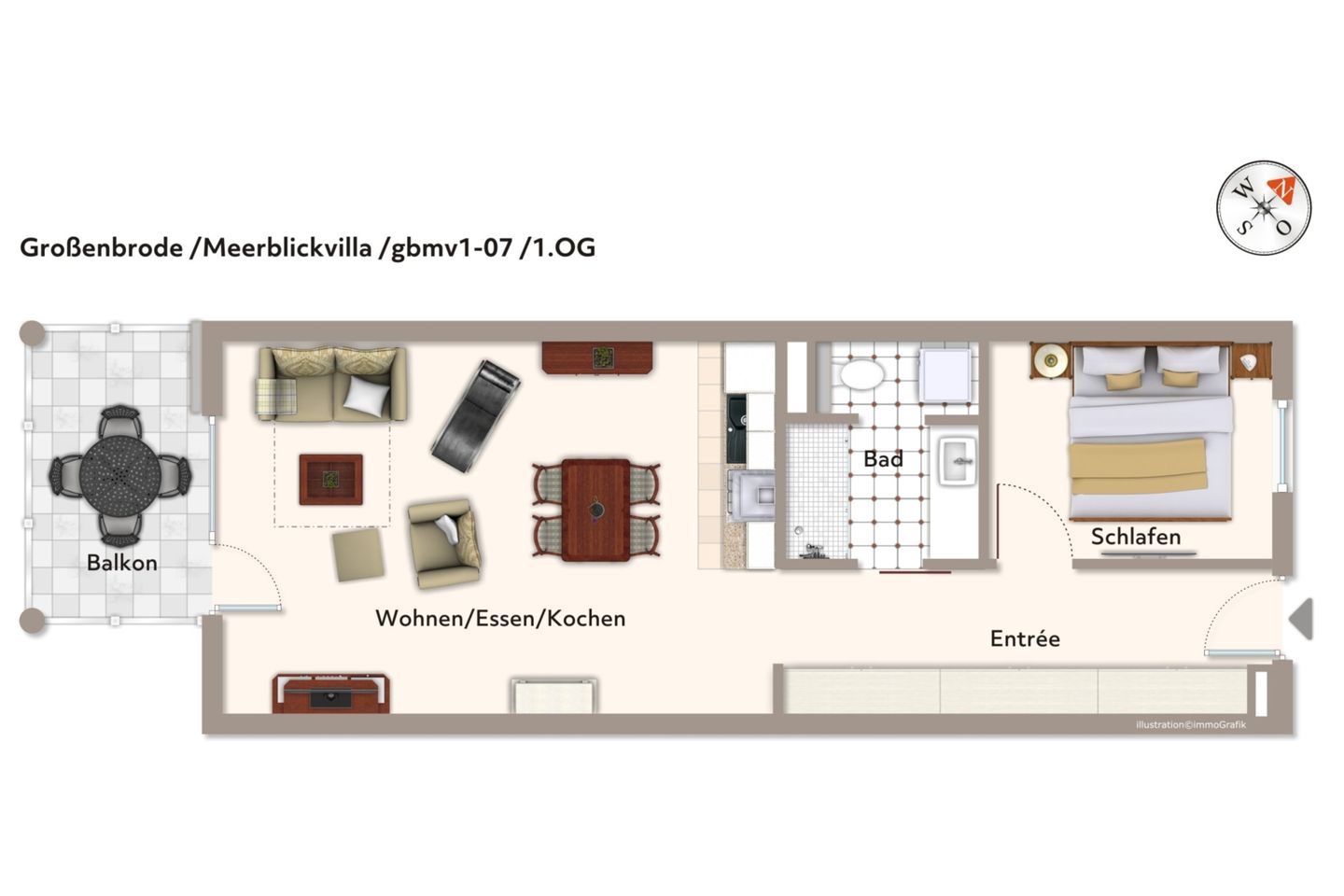 Apartmentanlage Meerblickvilla Apartmentanlage Meerblickvilla 1-07 Großenbrode - Grundriss (Angaben ohne Gewähr)