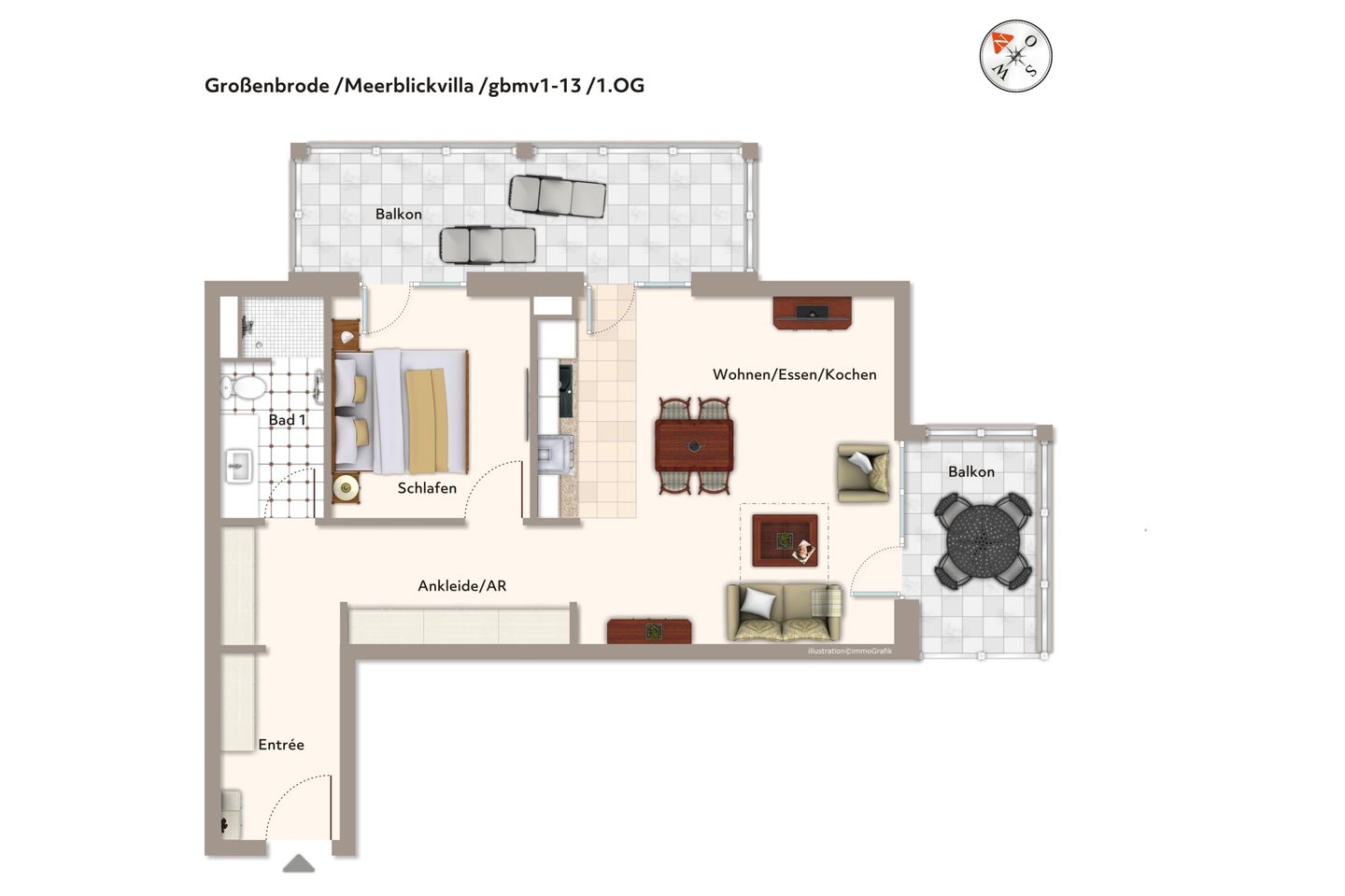 Apartmentanlage Meerblickvilla Apartmentanlage Meerblickvilla 1-13 Großenbrode - Grundriss (Angaben ohne Gewähr)