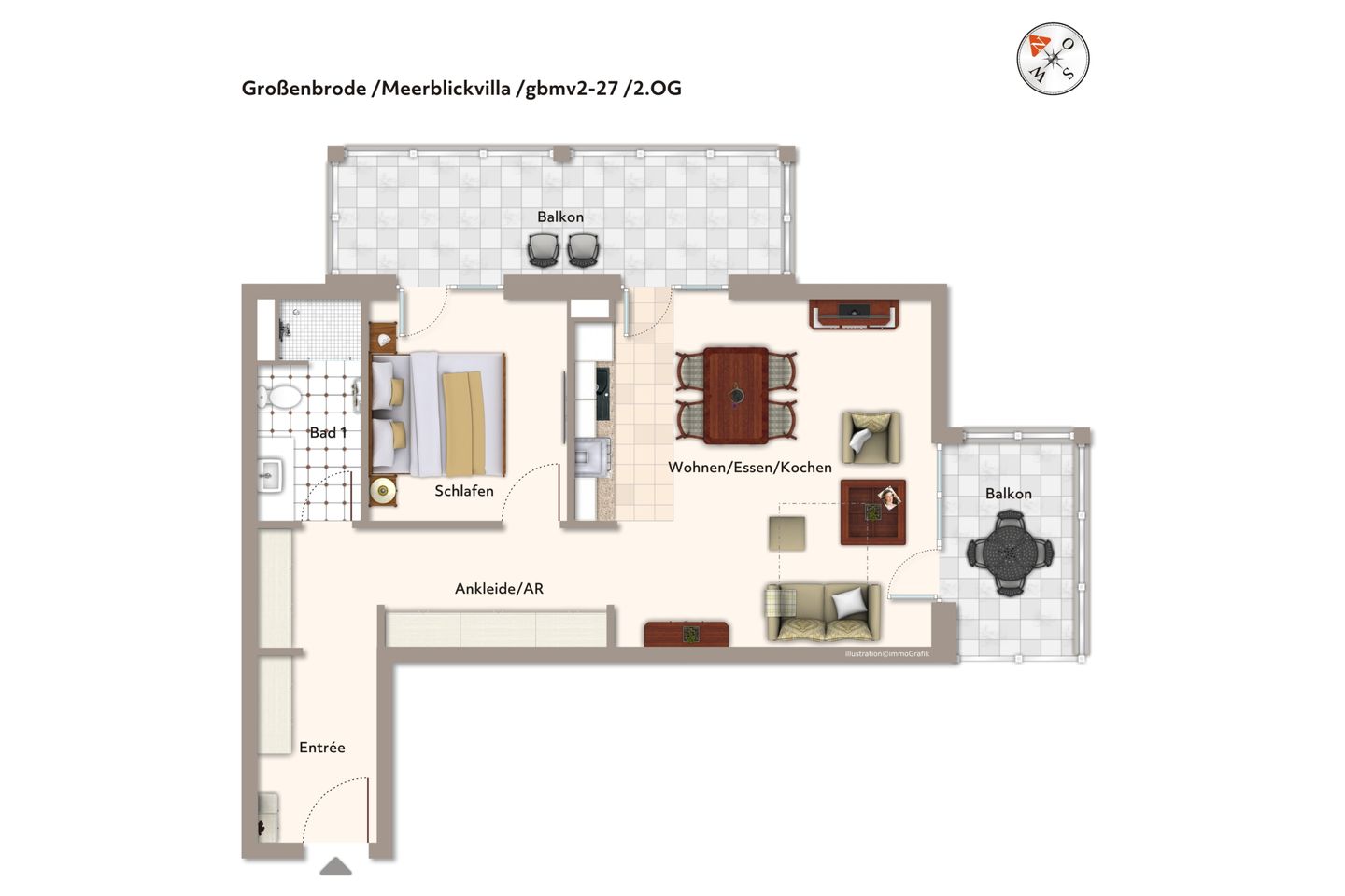 Apartmentanlage Meerblickvilla Apartmentanlage Meerblickvilla 2-27 Großenbrode - Grundriss (Angaben ohne Gewähr)