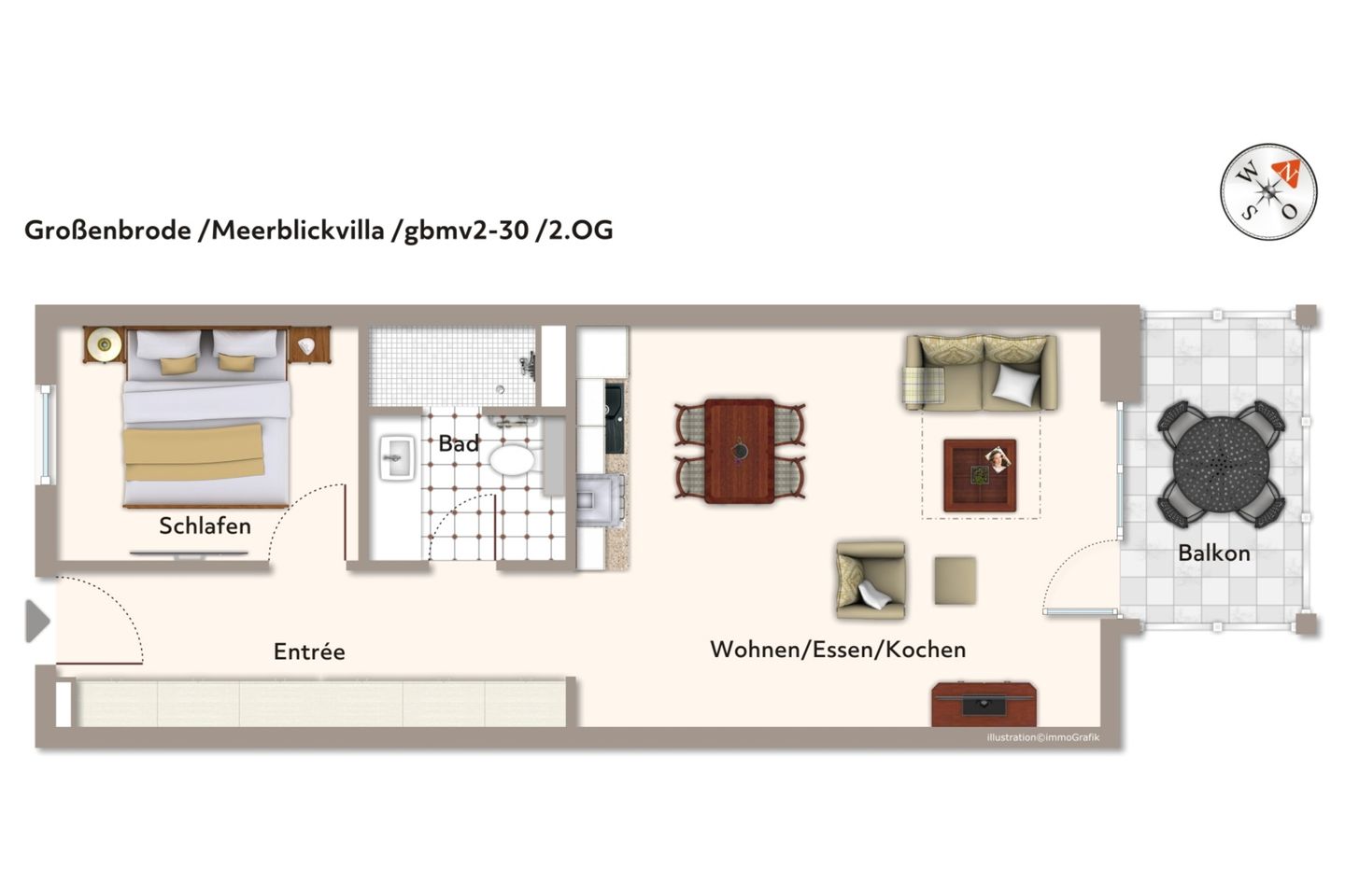Apartmentanlage Meerblickvilla Apartmentanlage Meerblickvilla 2-30 Großenbrode - Grundriss (Angaben ohne Gewähr)